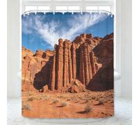 3D Canyon Shower Curtain 200x220 with Hooks for Bathroom