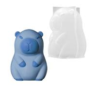 3D Capybara Silicone Mold, Resin 3D Animal Silicone Mold of Candle, Cute Flexible Reusable Non Stick Mould, Effortless Demolding, for Taba Squishy, Ice Cream, Figurine Casting, Crafting, 6/8 Cm
