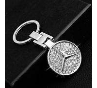 3d Car Keychain Accessory Inlay Shiny Crystal Double Sided Logo Zinc Alloy Metal Key Accessories With Gift Box (for Mercedes Benz)