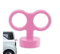3D Car Wind Up Key - Funny Car Wind Up Key Sticker | Electric Rotating Spring Motorcycle Decoration with LED Lights | USB Rechargable Motorcycle Accessories for Women Men (Pink)