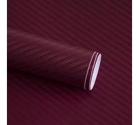 3D Carbon Fibre Vinyl Wrap Film 50 x 300 cm Matte Finish, High Polymer Waterproof Scratch Resistant Car Body Colour Change Sheet for Exte(BURGUNDY)
