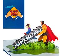3D Card for Father's Day, Pop Up Card for Father's Birthday, Folding Card with Envelope - Super Dad