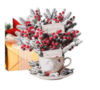 3D Cards with Envelope 3D Pop out Bouquet Teacup Postcard | Christmas Floral Greeting Cards for Men Women Sister Home Office Travel Mother's Day Thanksgiving B