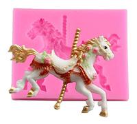3D Carousel Horse Mould, Silicone Fondant Cake Molds, Cake Decorating Mold for Carousel Cake Topper Decorations Chocolate Moulds