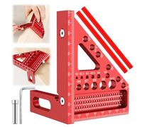 3D Carpenter Square 22.5-90 Degree Angle Measurement Tool High Precision Square Multifunctional Engineer Angle Rulers with 2 Woodworking Pen for Engineer Woodworking