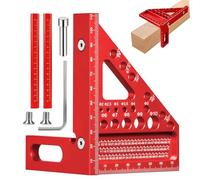 3D Carpenters Square, 22.5-90 Degree Angle Measurement Tool, High Precision Speed Square, 3D Multi Angle Measuring Ruler Metric with 2 Woodworking Pens for Engineers Woodworking