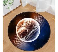 3D Carpet Space Planet Universe Living Room Round Area Rug Chair Mat Bedroom Floor Decor Pads Flannel Doormat Children Room Carpet(C,80cm/31.5inch)