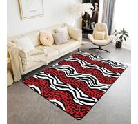 3D Carpets For Bedrooms Teenager Boy Kids Men Abstract Leopard Zebra Print Rugs Living Room Bedroom Decorations Floor Indoor Area Rugs Washable Non-Slip Rugs Pads Soft 80 X 160 Cm, Easy -47614090097