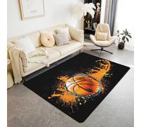 3D Carpets For Bedrooms Teenager Boy Kids Men Basketball Rugs Living Room Bedroom Decorations Floor Indoor Area Rugs Washable Non-Slip Rugs Pads Soft 60 X 90 Cm, Easy Clean /3655546688201
