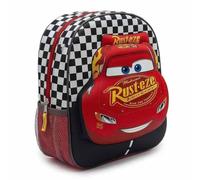 3D Cars Lightning McQueen Children's Backpack with EVA Embossing, Front and Side Pocket, Red, One Size, Ideal for Nursery and Back to School