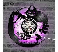 3D Cartoon Alice In Wonderland Vinyl Record Clock LED Creative CD Record Clock Antique New Des
