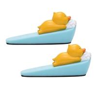 3D Cartoon Animal Door Wedge, Bedroom Wind Fixer, Door Stopper with Non-Slip Velvet Cloth, Home Art Decoration(Duck,2pcs)