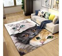 3D Cartoon Cute Cat Area Rug, Carpet Rug for Living Room Children's Room Decoration, Kids Play Crawl Soft Non-slip Floor Mat Gift, Carpet for Living Room, Bedroom, Hallway & Game Room, 120x180 cm