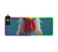 3D Cartoon Cute Red White and Blue Rooster Wirel Charging Glowing Large Gaming Mouse pad Flashy Studio 35.4 x 15.7 in Anime Mousepad