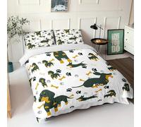 3D Cartoon Dachshund Single Duvet Cover Set Pet Themes Single Bedding Sets Warm Comfort Microfiber Quilt Cover 150x200 cm with 2 Pillowcases for Boys Girls Bedroom y.3722