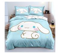 3D Cartoon Duvet Cover Set, Big Eared Dog Print, Soft Microfiber Bedding with Zipper Closure, Quilt Cover & Pillowcase for Single/Double Bed, Fade-Resistant, Perfect for Kids, Men & Women(Style-21,200