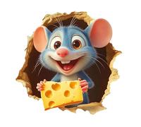 3D Cartoon Hole Wall Stickers - Removable Creative PVC Decals | Waterproof and Oil-Proof Peel-and-Stick Wall Art | Cute Trompe L'Oeil Decor for Kids Room Bathroom Classroom Kitchen