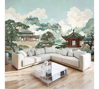 3D Cartoon Landscape Forest Pavilion Non-Woven Wallpaper Mural 400 x 280 cm, Green Large Wall Coverings, Paste the Wall for Girls Boy Bedroom Nursery Teenagers Playroom Home Decor