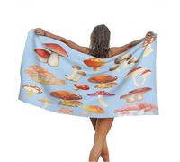 3D Cartoon Mushroom Beach Towel Large Microfiber Soft Quick Dry for Adults, Cute Bath Towel Lightweight Soft Absorbent for Travel Swimming Pool Sports, 80 x 160 cm