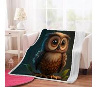 3D Cartoon Owl Throw Blanket 150x200cm Microfiber Fleece Ultra Soft Cozy Plush Warm Owl Sherpa Blanket All Season for Home Couch Bed Chair Travel（Pattern 35-2）