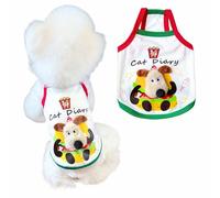 3D Cartoon Pet Tank Top, Dog Cat Tank Top with Burger Dog/Tiger Design, Cute Apparel for Small Dogs Like Bichon, Poodle, Breathable Summer Outfit (Large, Hamburger Dog)