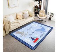 3D Cartoon Sailboat Dolphin Octopus Area Rug Floor Door Mat Carpet Bottomless Hole Optical Illusion Area Rug, Anti-Skid Non-Woven Doormat For For Living Room Bedroom Kitchen 60 X 90 Cm, -582840543552