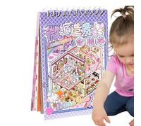 3D Cartoon Scenery Stick Art - Crafts Party Favors 3D, Cute Cartoon and Waterproof Stickers | Miniature Miniature Scene Sticker Book, Cabin Scene Rich Patterns for Adults Teens for All Places