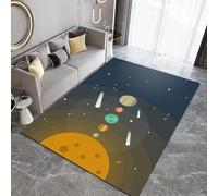 3D Cartoon Spaceship Astronaut Area Rug Floor Door Mat Carpet Bottomless Hole Optical Illusion Area Rug, Anti-Skid Non-Woven Doormat For For Living Room Bedroom Kitchen 120 X 160 Cm, Ea -420282286283