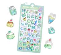 3D Cartoon Stickers Summer Cute Ice Cream Theme Summertime Puff Stickers Tiny Reusable Jelly Patch for Water Cup Notebook Scrapbook Phone Case Decoration