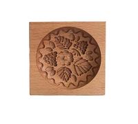 3D Carved Beechwood Cookie Moulds - Biscuit Press Stamp for Home Baking, Christmas Halloween Easter Gingerbread Decorations (Raspberry)