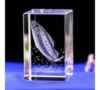 3D Carved Crystal Glass Ornaments - Transparent Aquarium Craft Gift for Home Decor