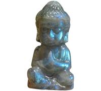 3d Carved Labradorite Baby Buddha Crystal Stone Baby Buddha Crystal Figurine Piritual Healing Figurine for Good Luck Home Decor