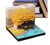 3D Carving Art Calendar 2026 - Decorative Memo Note Pad for New Year | Creative Paper Sculpture with Functional Planner, Desktop Accessory for Office Study Room Living Room, Holiday Events