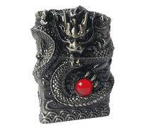 3D Carving Vintage Trench Lighter Dragon Reusable Kerosene Lighter Antique Kerosene Lighters for Man (Bronze)