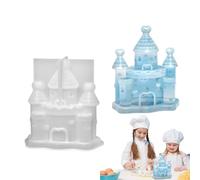 3D Castle Candle Mold - Silicone Structure, Decorative Flexible Chocolate Mould, Smooth Release Solution, Miniature Sculpture Shaper, Creative Display Base | for Centerpiece