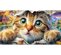 3D cat 1000 Piece Adult Jigsaws - Recycled Paper Great Gift Idea Wall Decoration & Activity 38x52/1000pcs