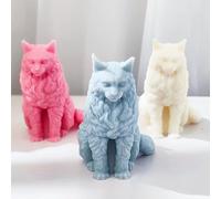 3D Cat Animal Cylinder Candle & Resin Mold - Resin Casting Silicone Molds for Home Decor & Candle Making Wave Spiral Mold