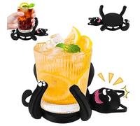 3D Cat Coasters That Grab Cup, Cute Cat Coasters with Funny Expression & Liftable Limb, Heat Resistant Coaster That Hold the Cup, Mat for Coffee Beer Mug Wine Glass Home Bar