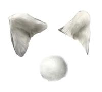 3D Cat Ears Helmet Accessory - Plush Kitty Ear Headgear Covers with Adhesive | Influencer-Style Motorcycle Ski Decor Tail Adults 9x8cm