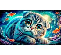 3D-cat Jigsaw Puzzles for Adults: 1000-Piece Recycled Cardboard - Decoration 38x26cm/1000pcs