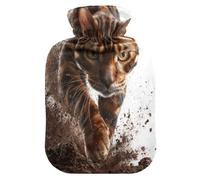 3D Cat Mud hot Water Bottles with Soft Cover, 2L Water Bottle Bag for Sore Muscle, Sore Muscle