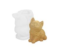3D Cat Silicone Mould, Silicone Casting Molds, Sitting Cat Soap Molds Animal Candle Moulds Reusable, Squishy Making, DIY Mold for Epoxy Resin, Polymer, Clay, Plaster, Wax, Soap