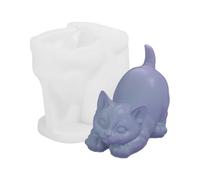 3D Cat Silicone Mould, Silicone Casting Molds, Stretching Cat Soap Molds Animal Candle Moulds Reusable, Squishy Making, DIY Mold for Epoxy Resin, Polymer, Clay, Plaster, Wax, Soap