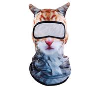 3D Cat Ski Balaclava Face Mask with Ears, Funny Cat Balaclava Sheisty Sun Protection Animal Hood for Music Festivals Raves Skiing Halloween & Outdoor Activities Multicolor