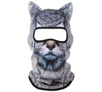 3D Cat Ski Balaclava Sheisty Face Mask with Ears Cute Animal Ski Mask for Music Festivals Raves Party Outdoor Activities Black