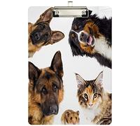3D Cats and Dog Hamster Peep Out Acrylic Custom Clipboard, A4 Standard Size Sliver Clip Board Decorative for Students, Office, School, Nurses(12.5" x 9")