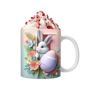 3D Ceramic Coffee Mug with Rabbits Design, 350ml Ceramic Cute Drinkware, Easter Mug Bunny Water Cup, for Easter Gift Home Bedroom Living Room Kitchen Dining
