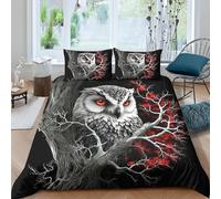 3D Children Duvet Cover Set Single Animal Owl Bedding Set Printed Comforter Cover 3 Pieces Bed Sets With Zipper Closure With 2 Soft Pillow Cases 90X190 Cm - Hypoallergenic-46737017525