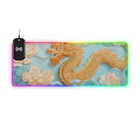 3D Chinese Dragon Wirel Charging Glowing Large Mouse Pads Wearable Work 35.4 x 15.7 in Computer Mousepad