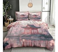 3D Chinese Pavilion Duvet Cover Set 200 x 220 cm Brushed Microfibre